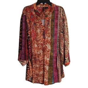 New Directions Multicolor Blouse Long Sleeve Size XL‎